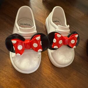Mini Melissa Kids Sneakers with Red and Black Bow